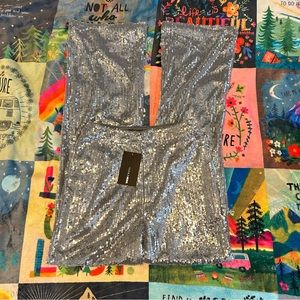 Fashion Nova Charcoal Grey Sequin Pants